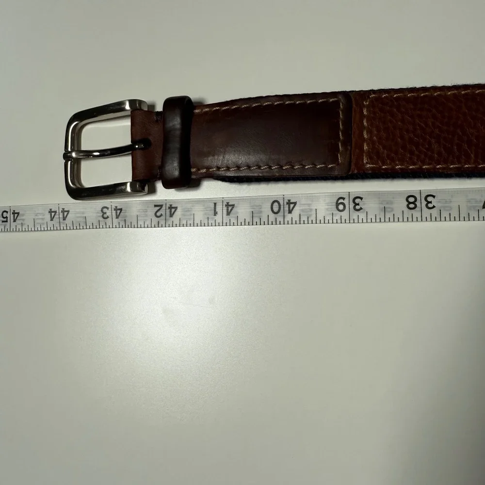 Brooks Brothers Belt Mens 38 Brown Leather Preppy American Classic